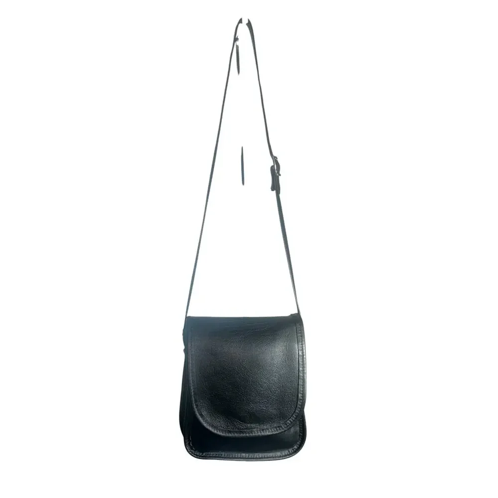 Artisan Bags Childwold NY Black Leather Crossbody Small Shoulder Purse